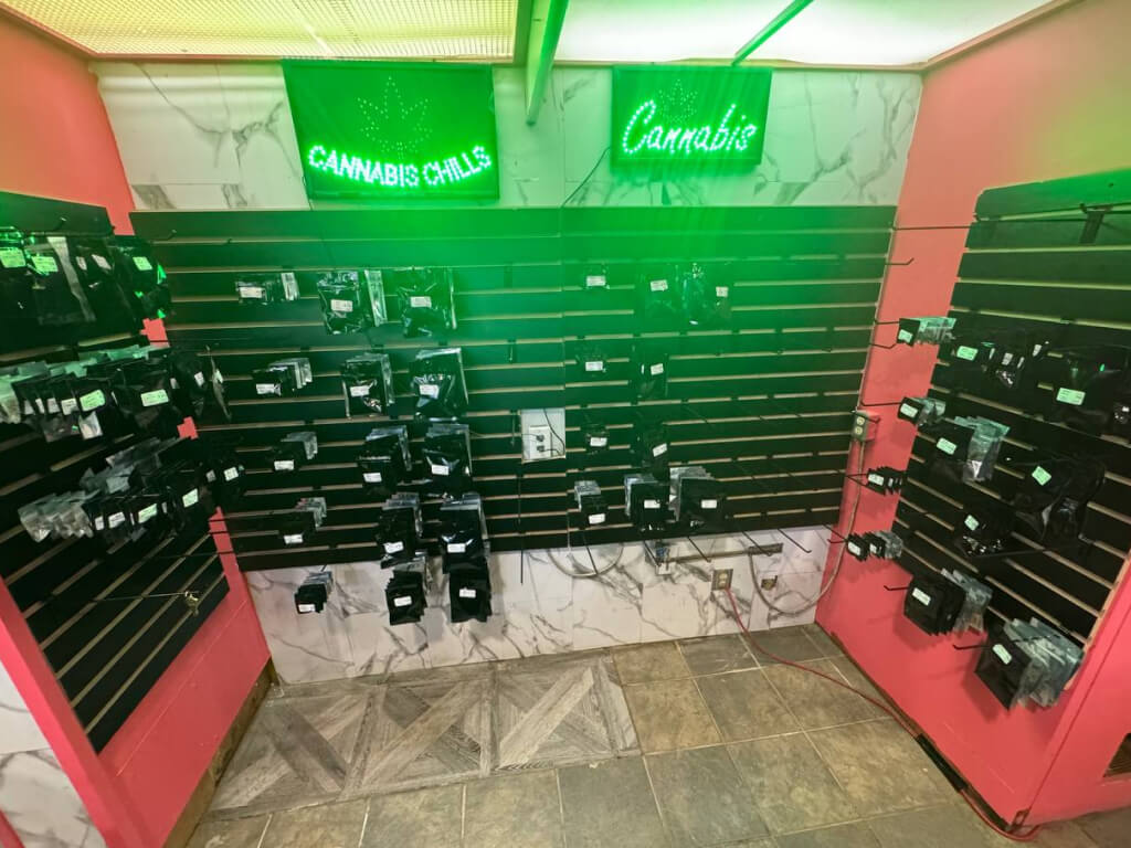 Blaze District cannabis store at 1 Dunlop St E, products in the store