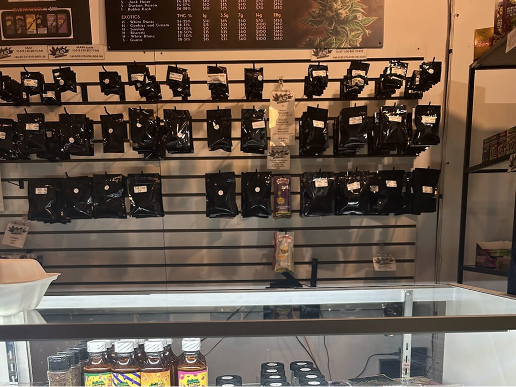 Products inside the store at Blaze District on Kensington Ave