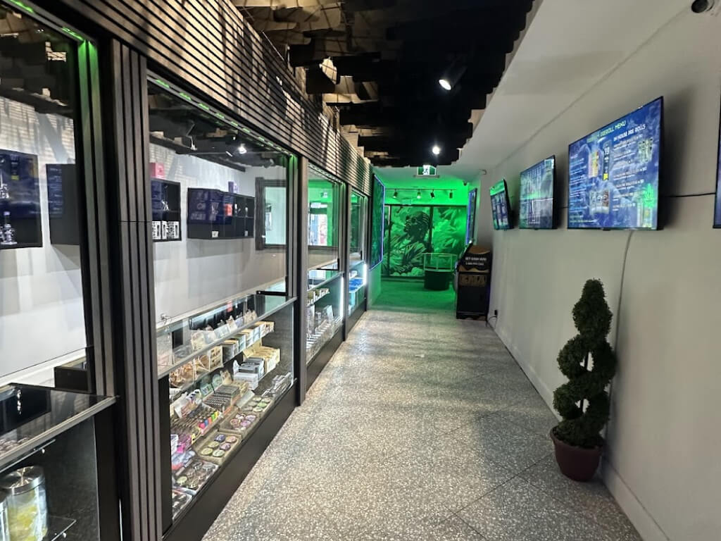 Blaze District cannabis store at 1537 Queen St West, store interior