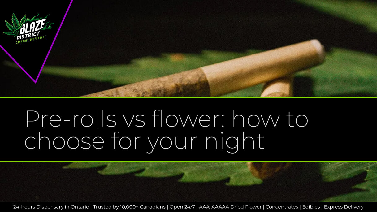 Pre-rolled cannabis joints and dried flower for format comparison, Ontario legal retail